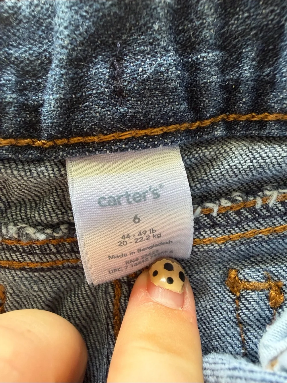 Carter's Dark Blue Straight Leg Jeans with Subtle Stitch Accents